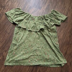 Style & Co. Green Ruffled Sequin Blouse